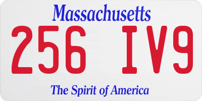 MA license plate 256IV9