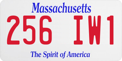 MA license plate 256IW1
