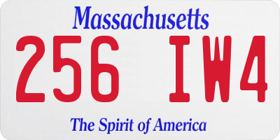 MA license plate 256IW4