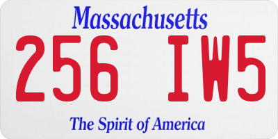 MA license plate 256IW5