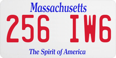 MA license plate 256IW6