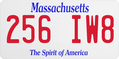 MA license plate 256IW8