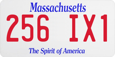 MA license plate 256IX1