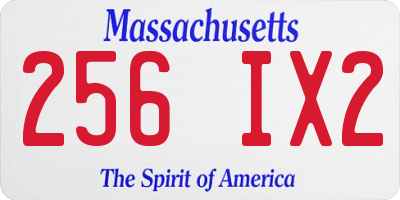 MA license plate 256IX2