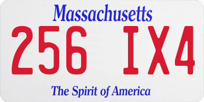 MA license plate 256IX4