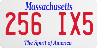 MA license plate 256IX5