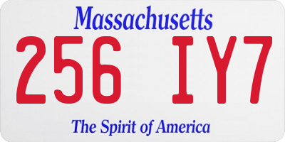 MA license plate 256IY7