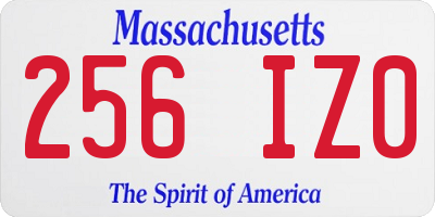 MA license plate 256IZ0