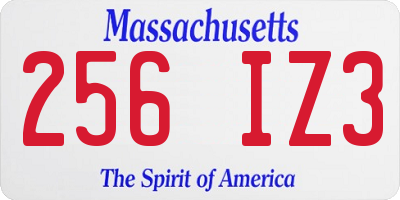 MA license plate 256IZ3