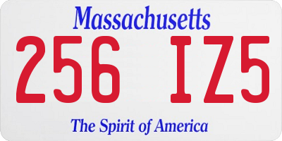 MA license plate 256IZ5