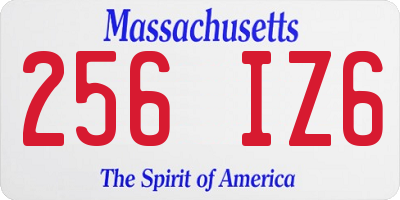 MA license plate 256IZ6