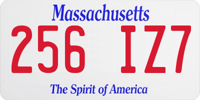 MA license plate 256IZ7