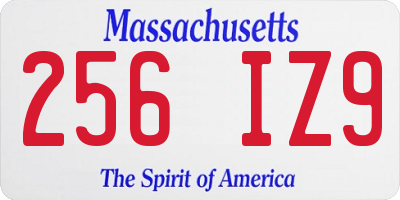 MA license plate 256IZ9