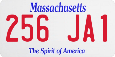 MA license plate 256JA1
