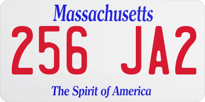 MA license plate 256JA2