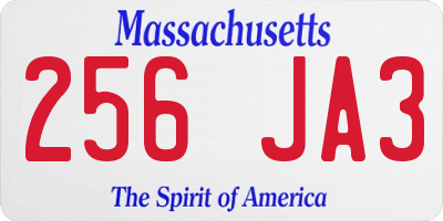 MA license plate 256JA3