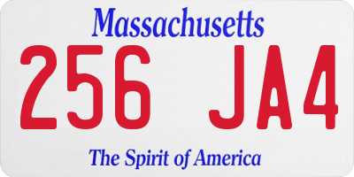 MA license plate 256JA4