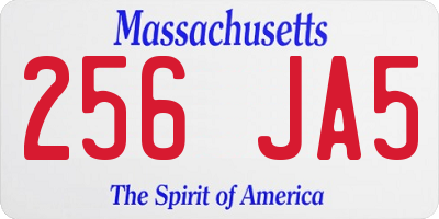 MA license plate 256JA5
