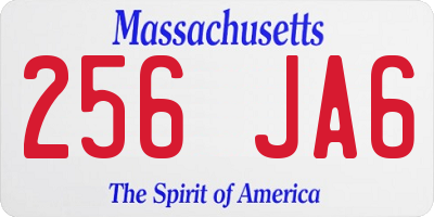 MA license plate 256JA6