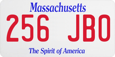 MA license plate 256JB0