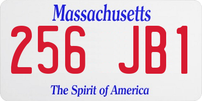 MA license plate 256JB1