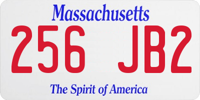 MA license plate 256JB2