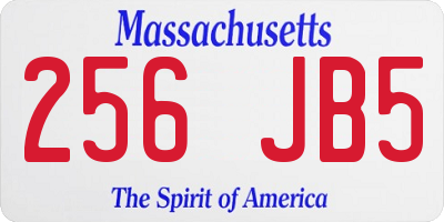 MA license plate 256JB5