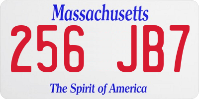 MA license plate 256JB7