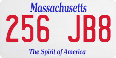 MA license plate 256JB8