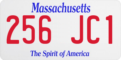 MA license plate 256JC1
