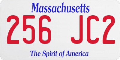 MA license plate 256JC2