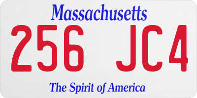 MA license plate 256JC4