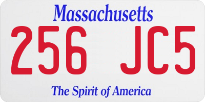 MA license plate 256JC5