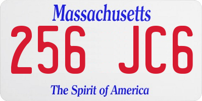 MA license plate 256JC6