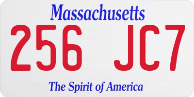 MA license plate 256JC7