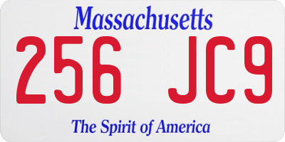 MA license plate 256JC9