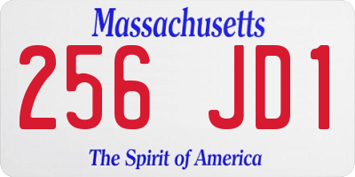 MA license plate 256JD1