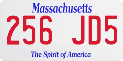 MA license plate 256JD5