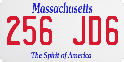 MA license plate 256JD6