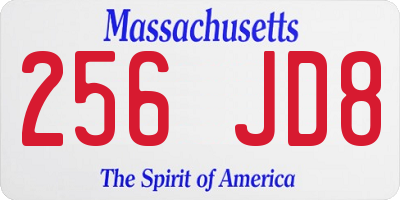 MA license plate 256JD8