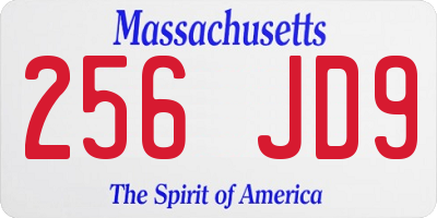 MA license plate 256JD9