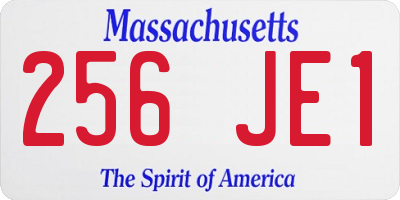 MA license plate 256JE1