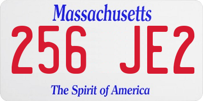 MA license plate 256JE2