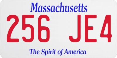 MA license plate 256JE4