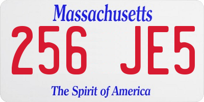 MA license plate 256JE5