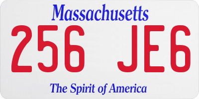 MA license plate 256JE6