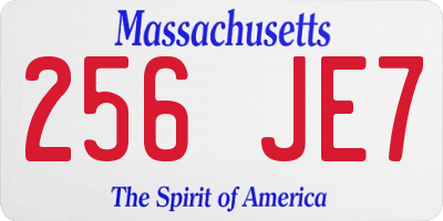 MA license plate 256JE7