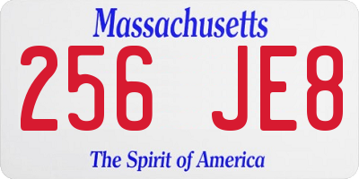 MA license plate 256JE8