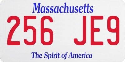 MA license plate 256JE9