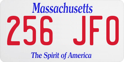 MA license plate 256JF0